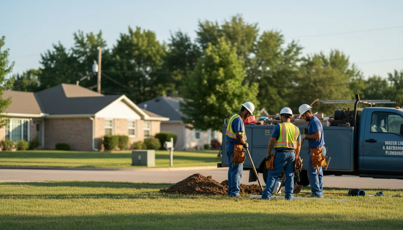 Residential water line and bathroom plumbing service in Longton, KS